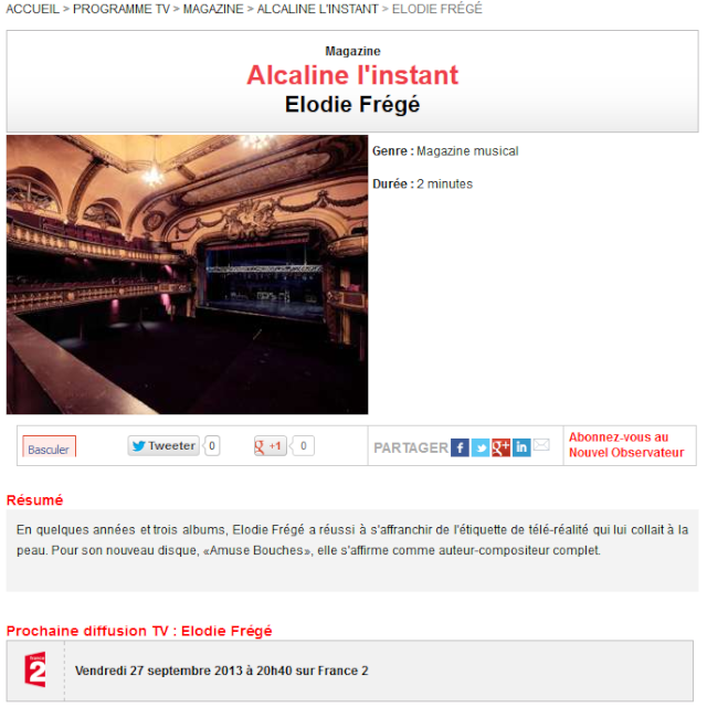 "Alcaline, l'instant" sur France 2 (27 septembre 2013 à 20h40) 118