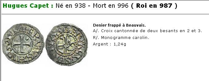 Dossier les monnaies des rois capetiens 987 - 1328 Hugues10