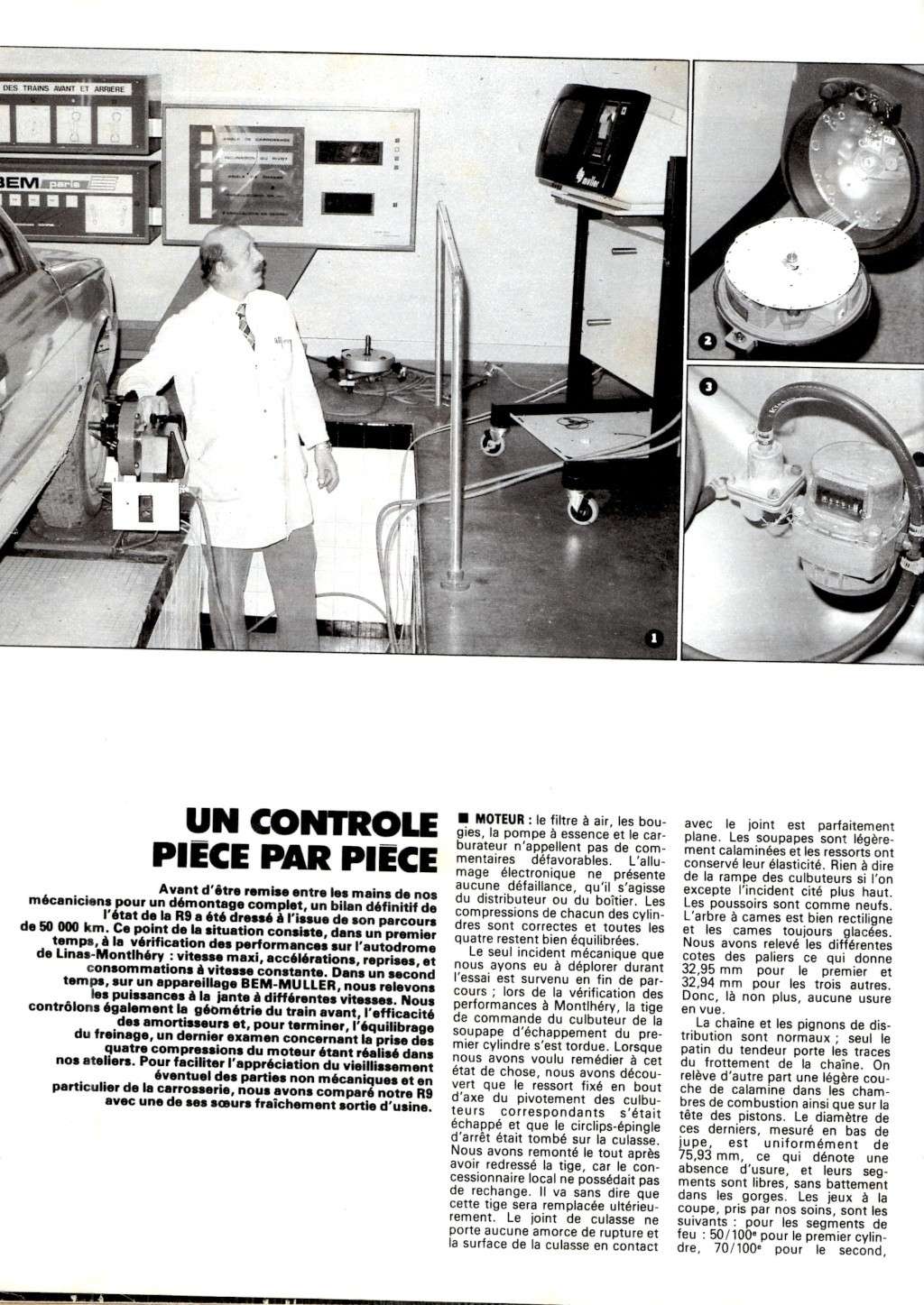 L'auto journal du 15 mai 1982. Essai 50.000 kms Renault 9 GTL R9_910