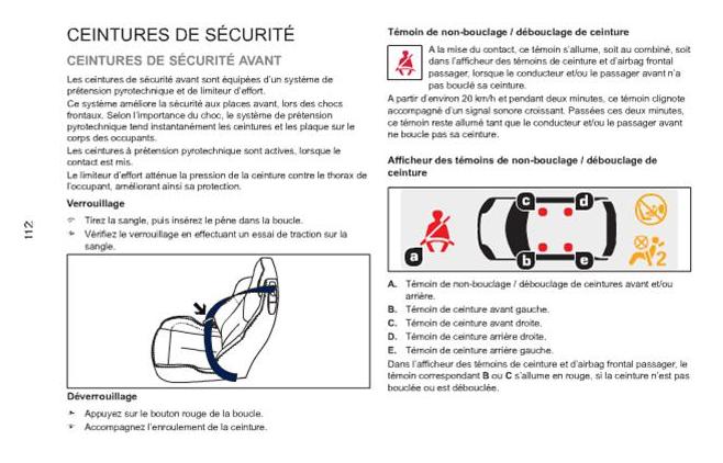 Alarme ceinture de sécurité * NON RESOLU * P11210