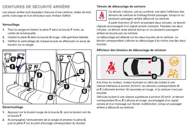 Alarme ceinture de sécurité * NON RESOLU * P11310