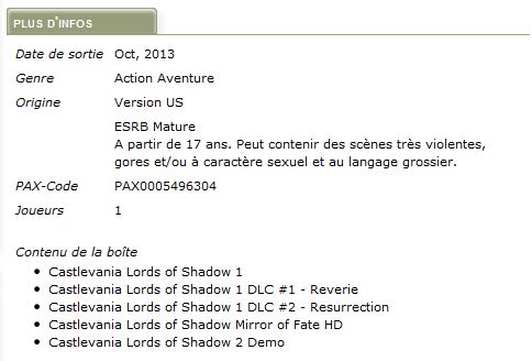 Castlevania Lords of Shadow Collection ? B10