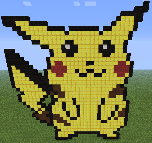 Minecraft image pixélisée Pikach10
