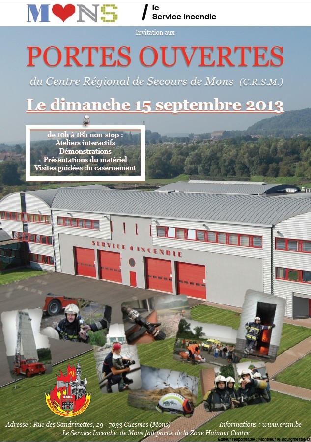 15 Septembre 2013 : Portes Ouvertes : Service d'Incendie de Mons (CRSM) Affich10