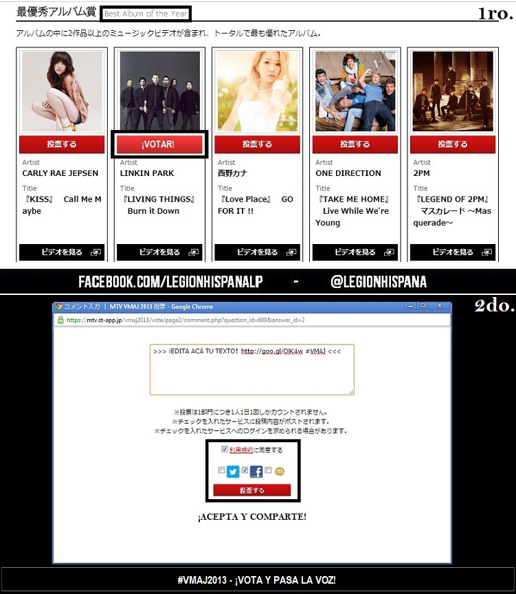 Linkin Park nominado a los MTV VMAJ Vota12