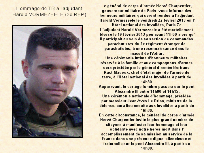 Sergent-chef Harold Vormezeele 2º REP – Mort au combat / Mali Vormez10