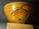 Slipware, sgraffito fish Samye Ling, Eskdalemuir Langholm Dumfries Scotland P1000722