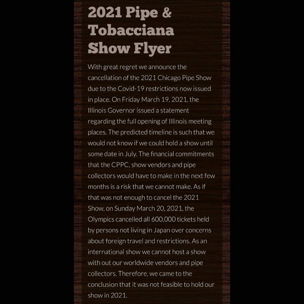Chicago Pipe Show 2021...  "CANCELADO" 16351910
