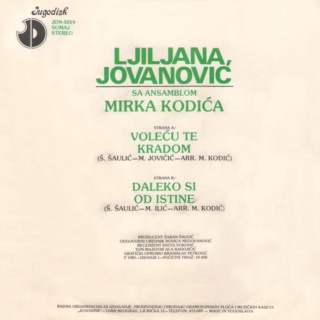 Ljiljana Jovanovic - Jugodisk JDN 5019 - 1981 Ljilja10