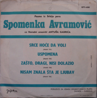 Spomenka Avramovic  1970 - Srce hoce da voli Omot_z10