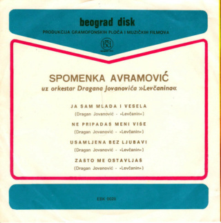 Spomenka Avramovic – Beograd Disk – EBK-0028 - 1968 R-291910