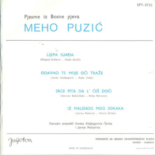 Meho Puzic - Jugoton  EPY 3722 - 1967 R-298110