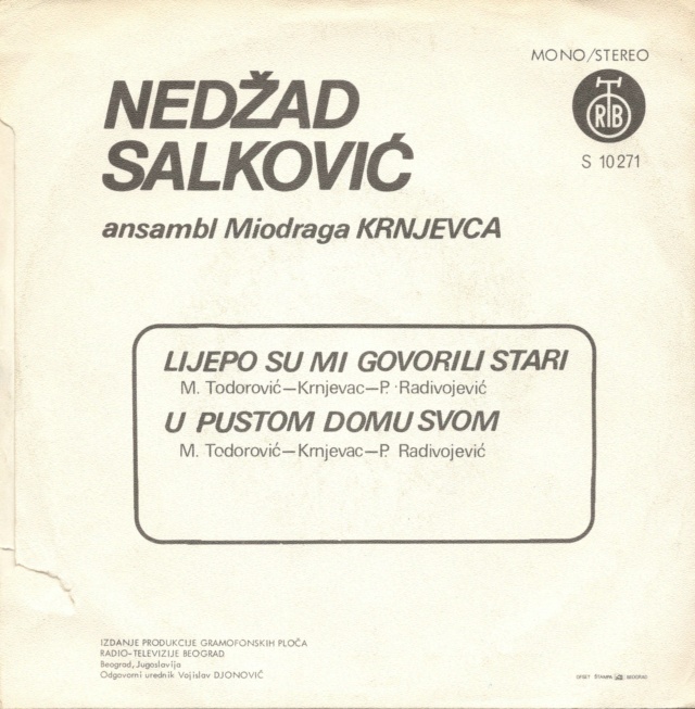 Nedzad Salkovic - PGP  RTB S  10  271 - 1975 Zadnja48