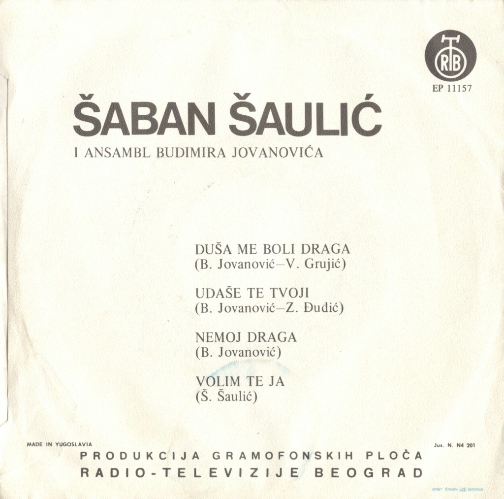 Saban Saulic - PGP RTB EP 11157 - 02.02.1974 Zadnji17
