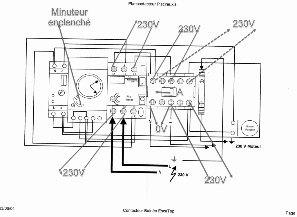 Escatop -contacteur alimentation pompe à vérifier Schzom10