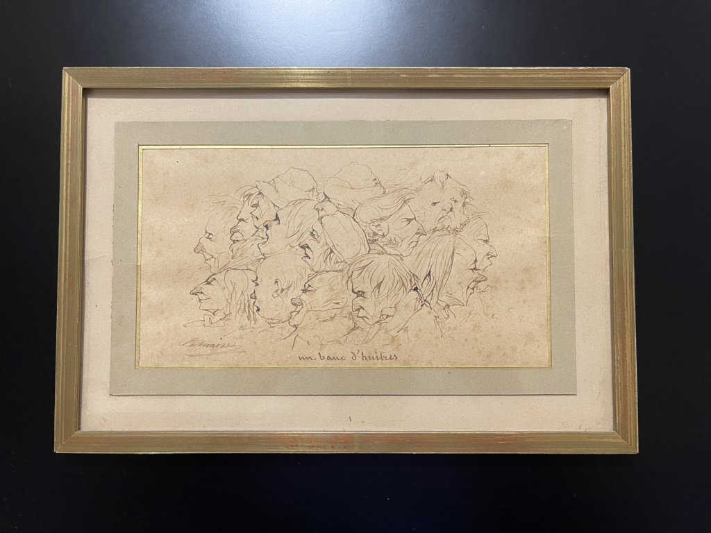 Caricature à la plume intitulé "un banc d'huitres" de Pierre Letuaire (1798-1884) Img_3027