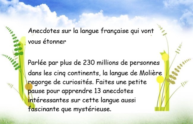 Anecdotes de la langue française qui vont vous étonner * X_0021