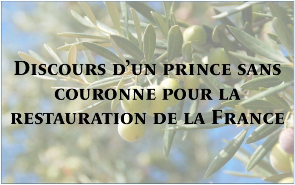 Discours d’un prince sans couronne pour la restauration de la France Discou10