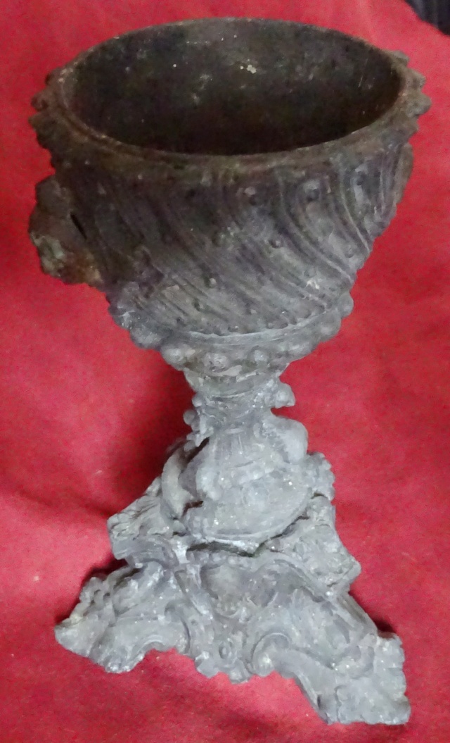 Heavy Cast Chalice, can anyone assist in identifying it 10170c12