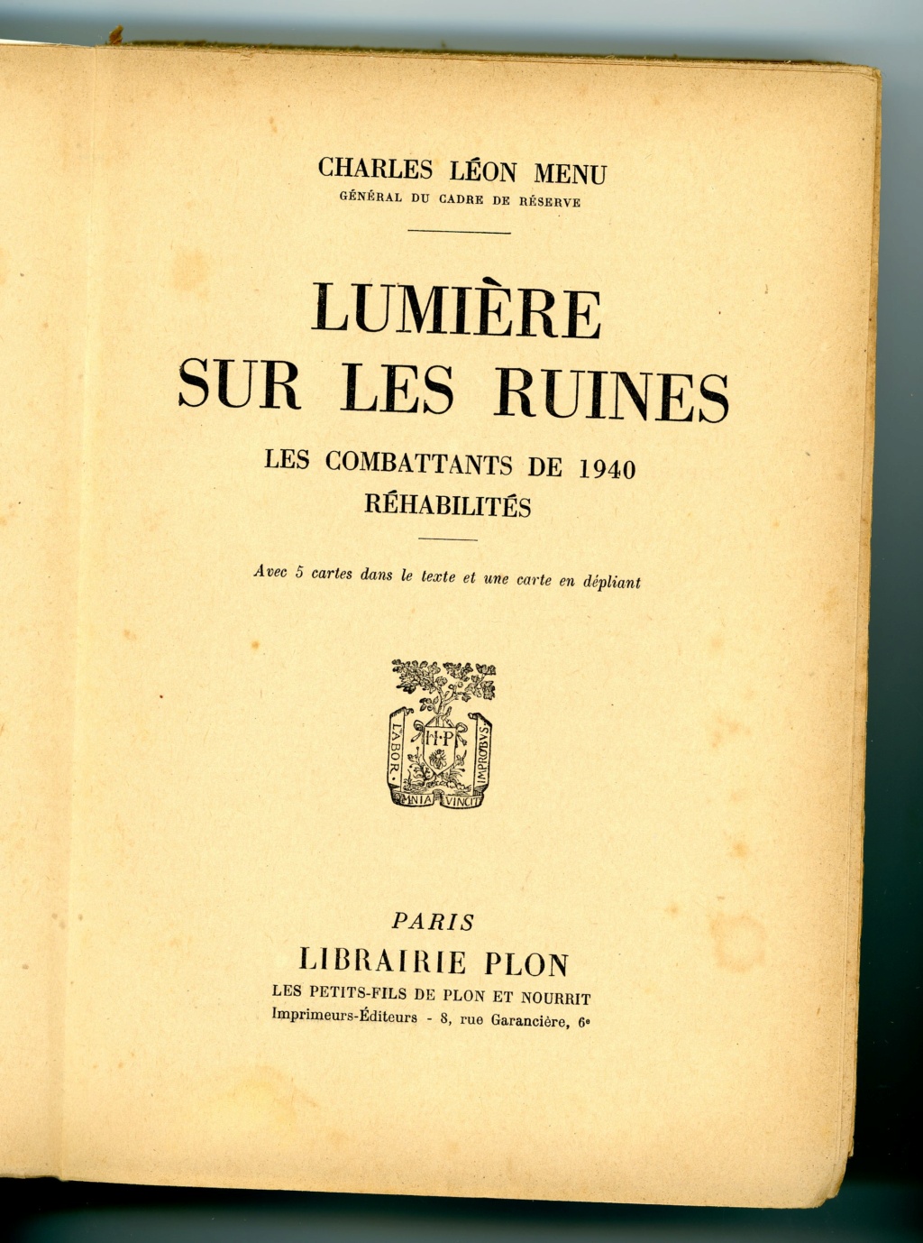 "Lumière sur les ruines" par Charles Léon MENU Général du cadre de réserve Lumizo11