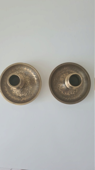 A pair of Brass? Candle-holders   20200847