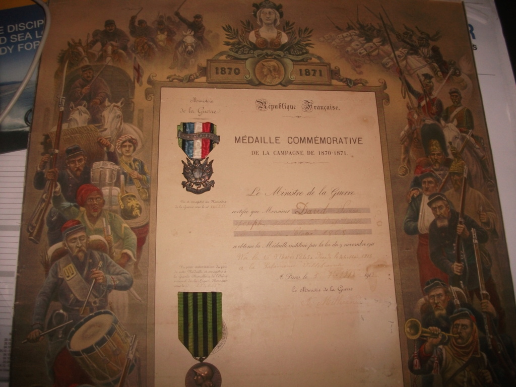 CADRE ET MEDAILLES ANCIEN GUERRE 1870/71 AVEC DIPLOME Dscf8560