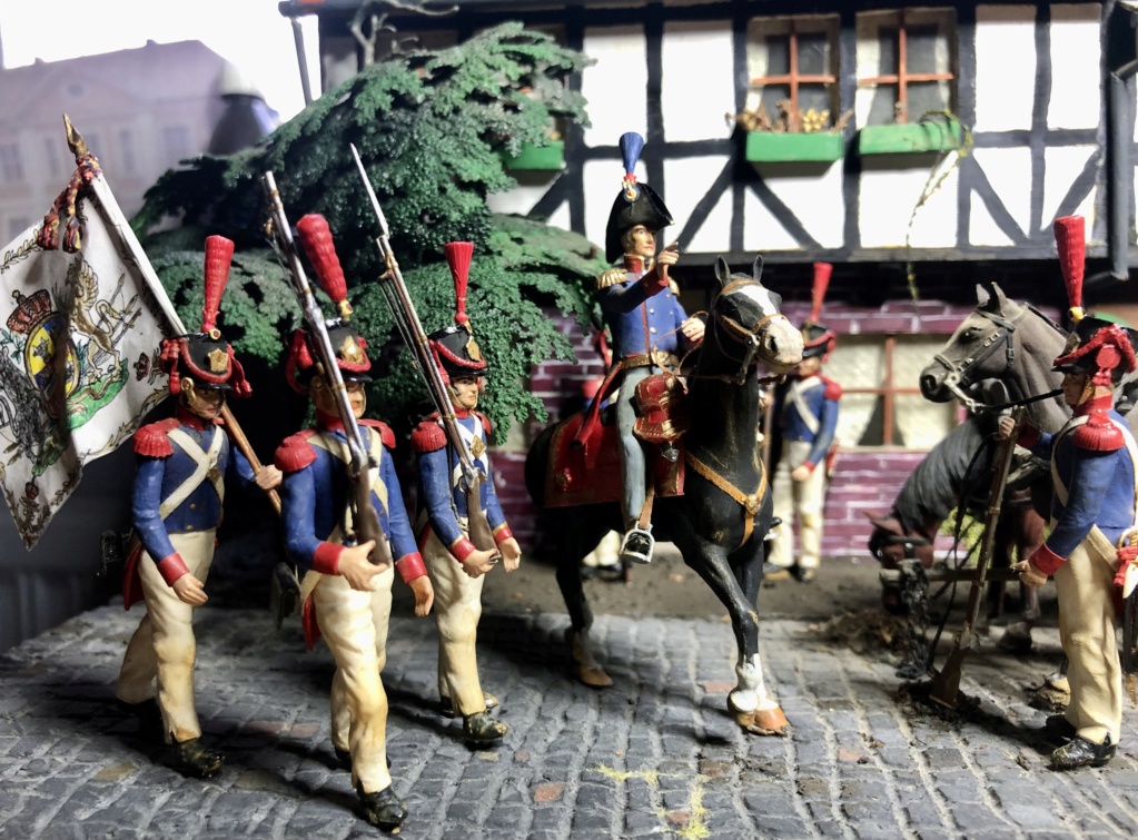 Mecklenburger Grenadiere paradieren am 6.12.1812 in Frauenburg( Braunsberg) vor  E1319f10