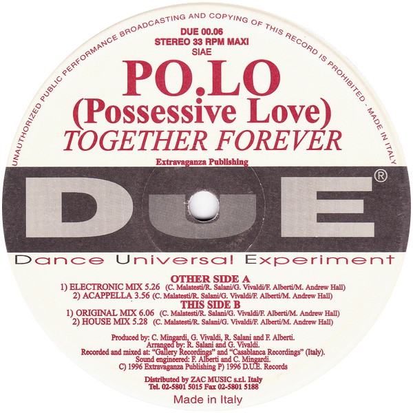 Po.Lo - Together Forever (DUE Records – DUE 00.06, 12 Inch, 1996) R-884912