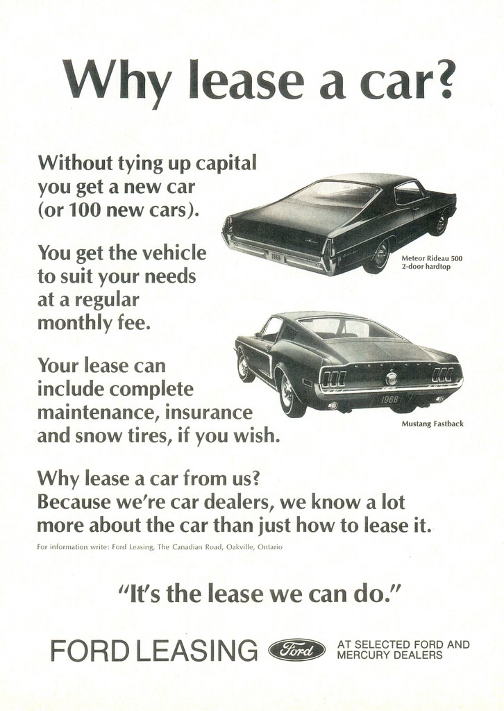 Publicité de 1968 : Location de Ford en 1968 83923711