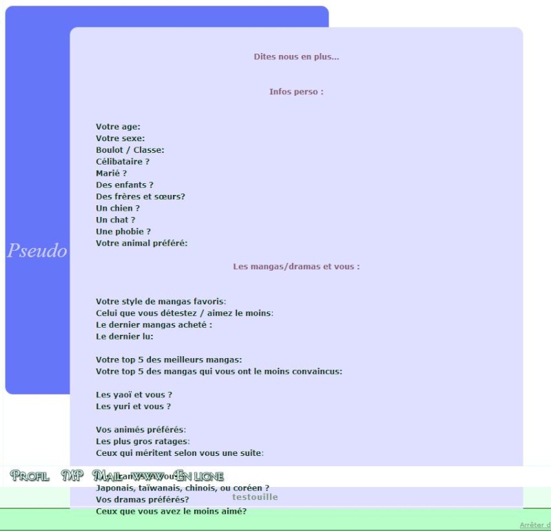 Problème Code CSS pour formulaire de présentation