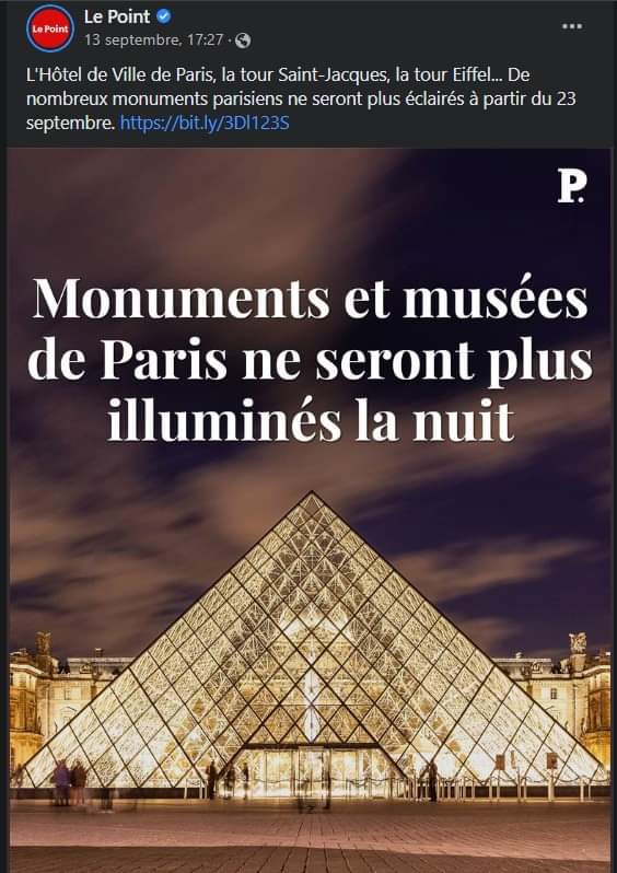 Les monuments municipaux de Paris plongés dans le noir à 22 heures Paris10