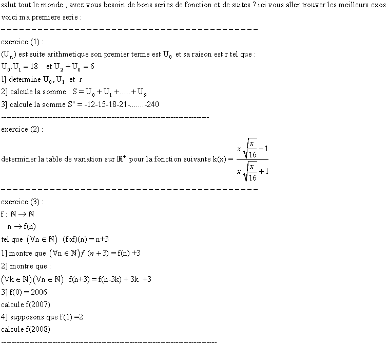 Bons series(foncstions+suites)attenndents les bons membres Exo12