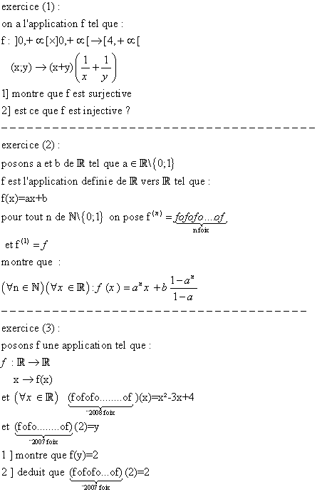 les applications (le plat d'aujourd'hui) Exos11