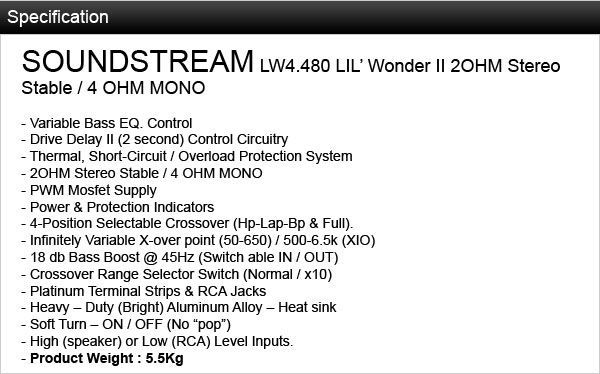 [SOLD] Used SoundStream LW4.480 LIL Wonder II Lw4_4810