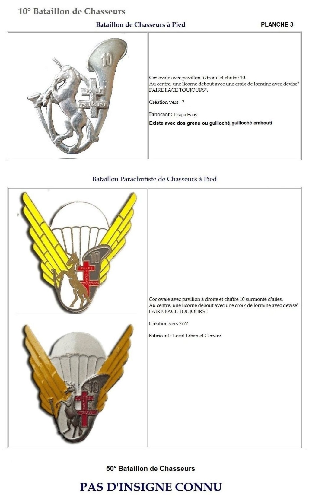 Les insignes de bataillons- Mise à jour... 10e_pl12