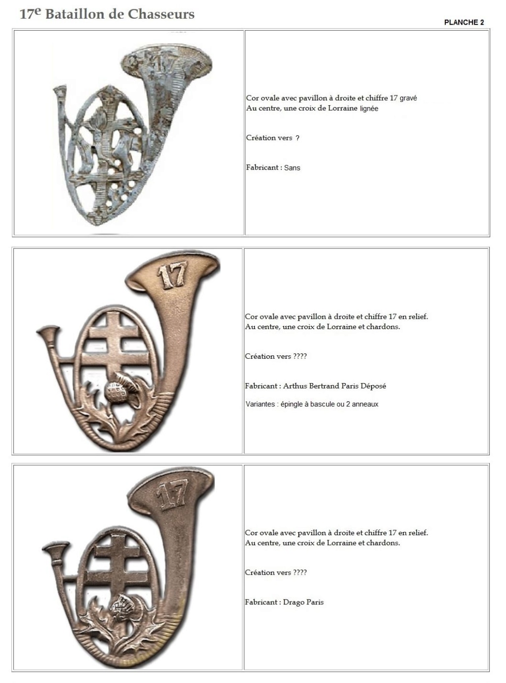 Les insignes de bataillons- Mise à jour... - Page 2 17e_pl11