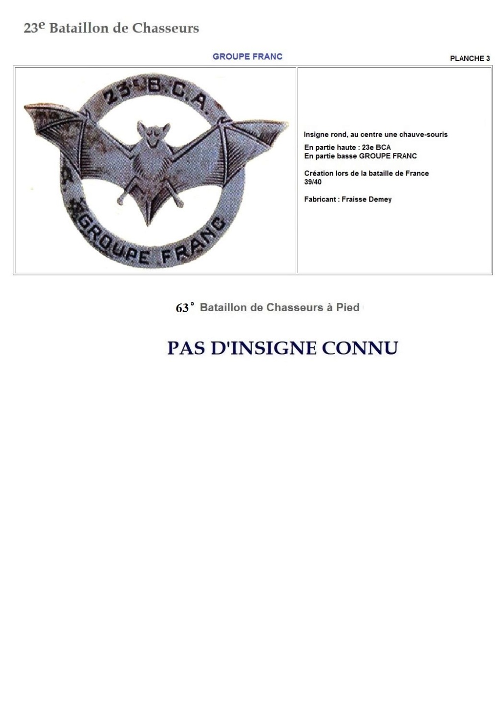 Les insignes de bataillons- Mise à jour... - Page 2 23e_pl13