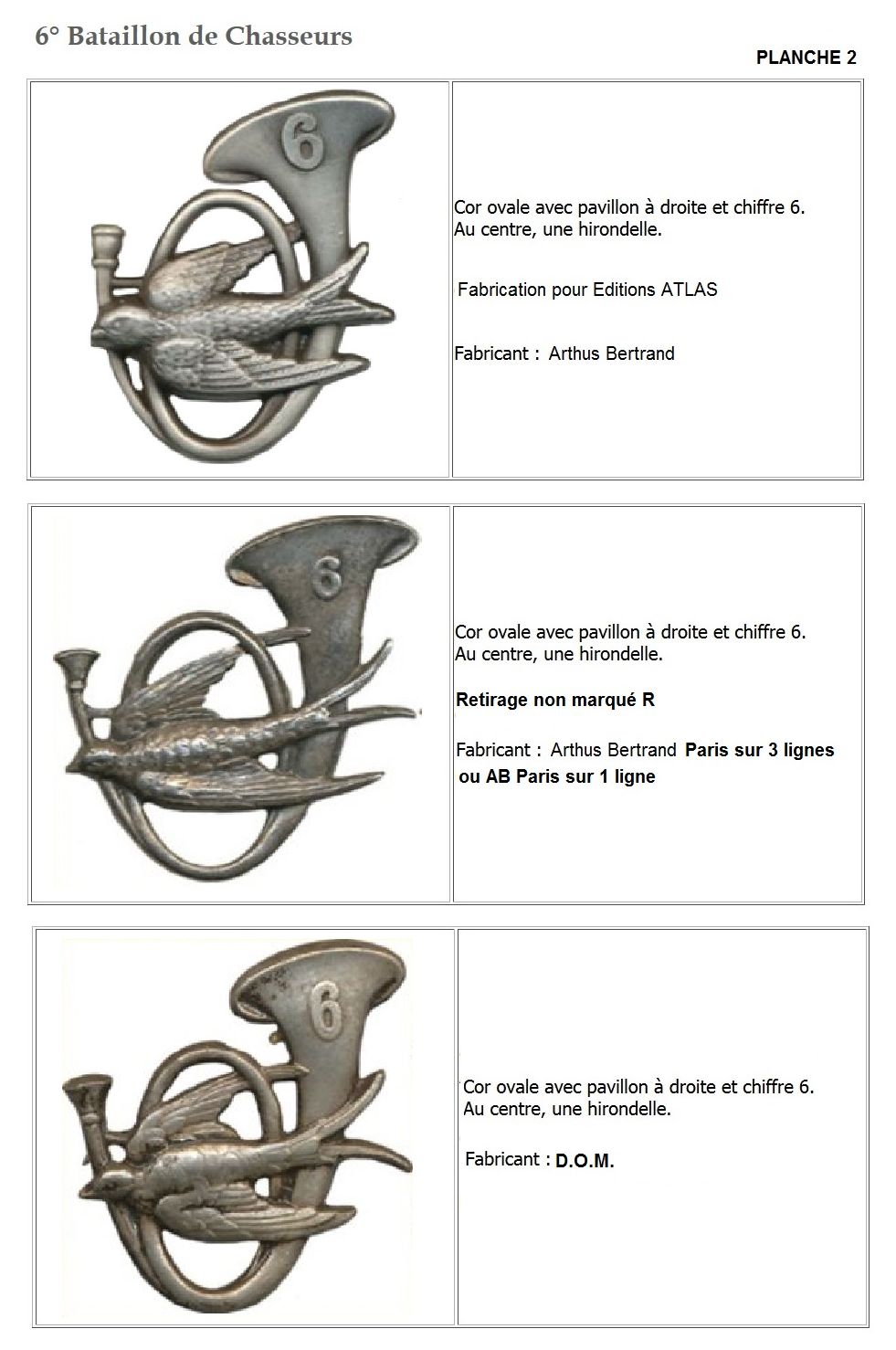 Les insignes de bataillons- Mise à jour... 6e_pla11