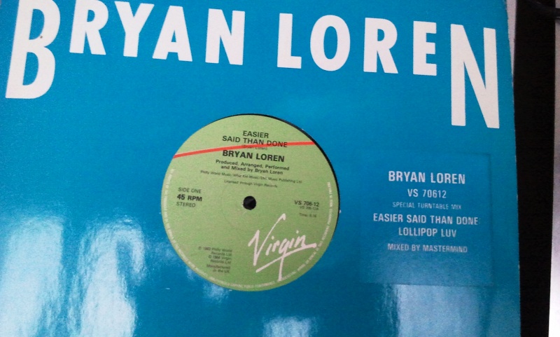  12" Bryan Loren  - easier said than done  Virgin Records 2013-010