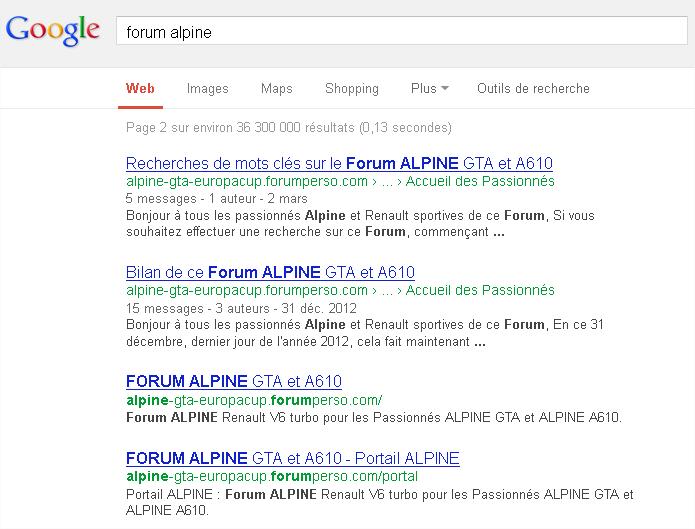 Forum ALPINE GTA et A610 Résultats sur les moteurs de recherche  A_goog10