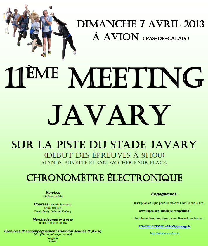 Meeting Javary à Avion (62): 10.000, 5000, etc. : 7 /4/2013 Meetin10
