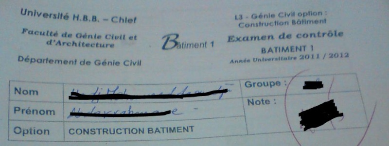  Sujet examen Batimen 1_ Ginie Civil Bat10