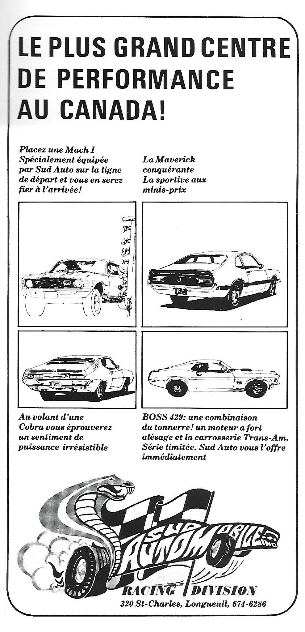 Publicitée de Sud Automobiles Inc... 1970-s11