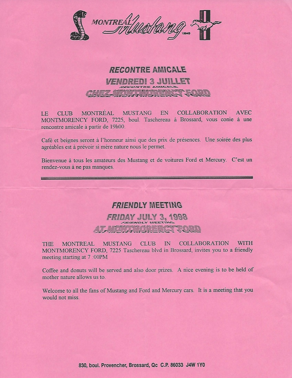 Montréal Mustang dans le temps! 1981 à aujourd'hui (Histoire en photos) - Page 8 1998-085