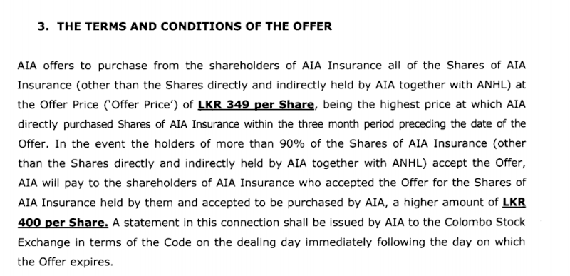 AIA makes Rs. 927 m voluntary offer for remaining 7.7% stake in CTCE Ctce310