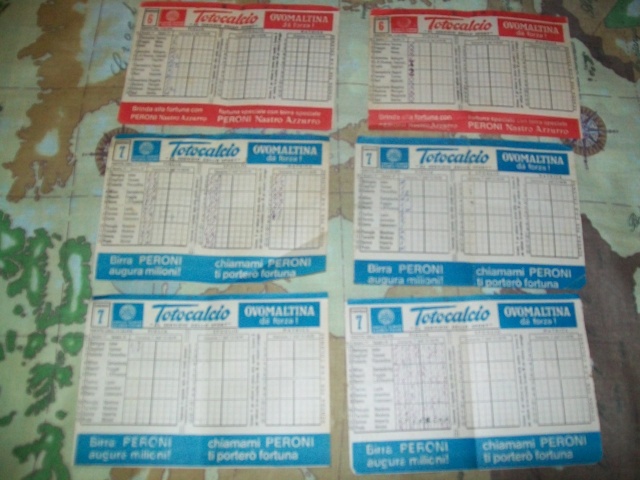 vendo schedine del totocalcio del 1970 con sponsor ovomaltina 100_3711