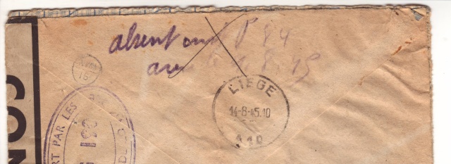 censure de la 3°période AG 190 sur lettre de Liège pour Paris. 5_x10