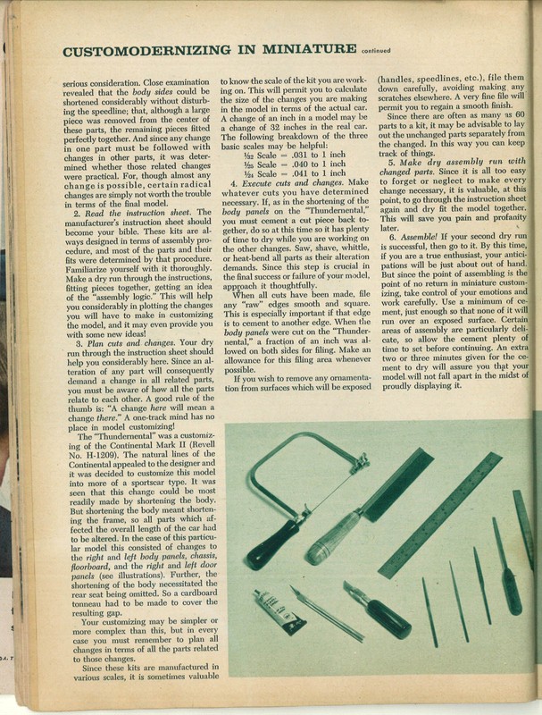 Article sur le modélisme MOTOR TREND 1959 Page3i10