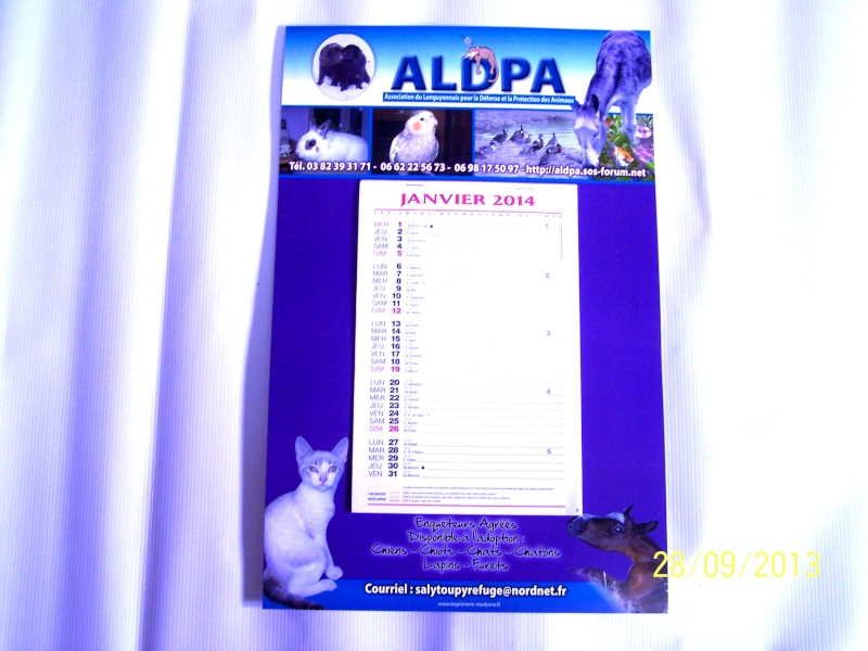 calendrier 2014 au profit du refuge ALDPA Ganara10