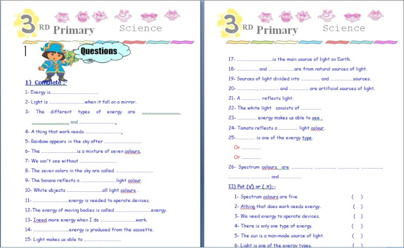 science_3prim مراجعات مع الإجابات للتفوق للترم الثاني 2013 شيت مراجعة الصف الثالث الابتدائي  Sc10